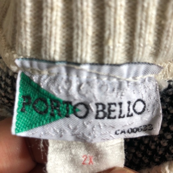 Vintage Geometric Cotton Blend Oversize Crewneck  Grandpa Sweater Large - Picture 9 of 10